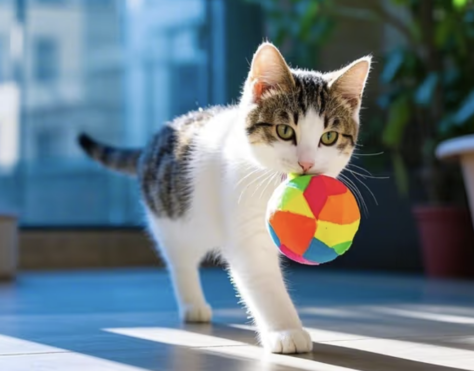 小猫把叼纸球回来是当成猎物还是玩具