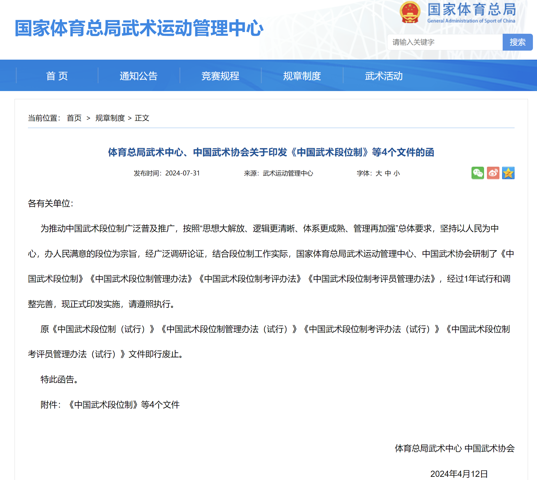 中国武术段位制是什么