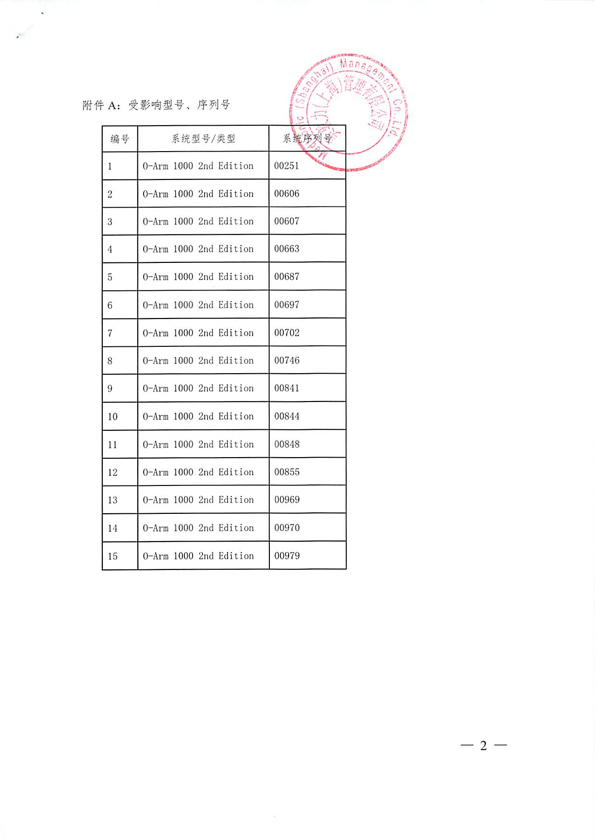 15台移动式C形臂X射线机被美敦力(上海)管理有限公司主动召回
