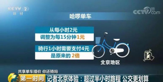 共享单车集体涨价 共享时代进入下半场?