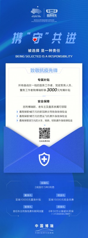 致敬抗疫先锋 吉利博瑞推出专属购车优惠政策