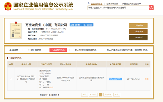 新买万宝龙明星腕表多次“停走” 两次返厂 维修店:只是“返厂保养”