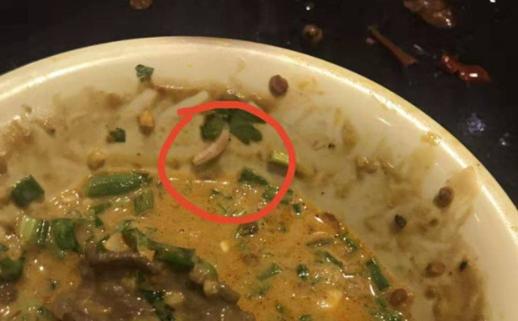市民反映:宽板凳火锅店食客疑似吃到蛆